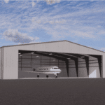 velocity fbo aircraft hangar st simons island - 3D rendering